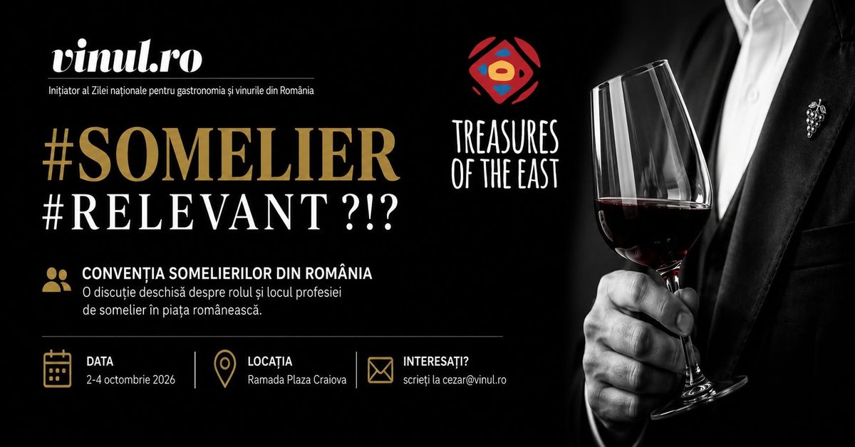 Afișul „#Somelier #Relevant?!?” — Convenția Somelierilor din România, etapa Craiova