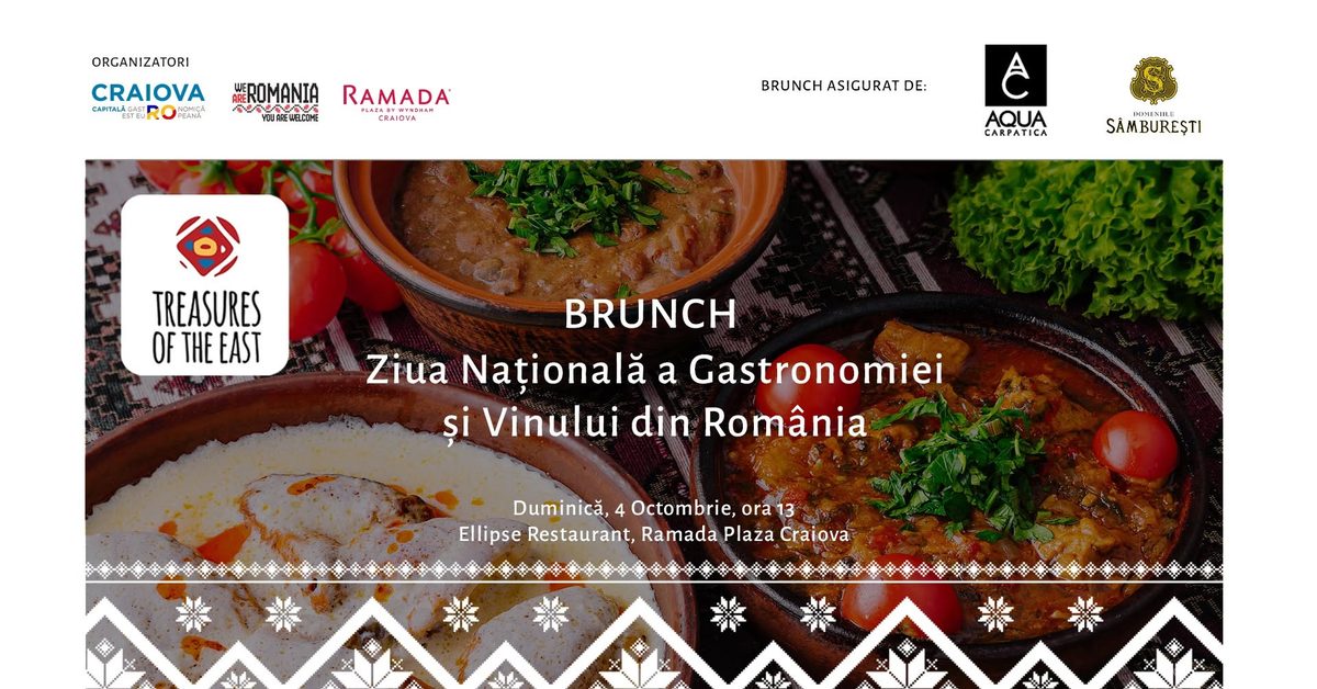 Afișul Brunch-ului de Ziua Națională a Gastronomiei și Vinului din România, la Ellipse Restaurant