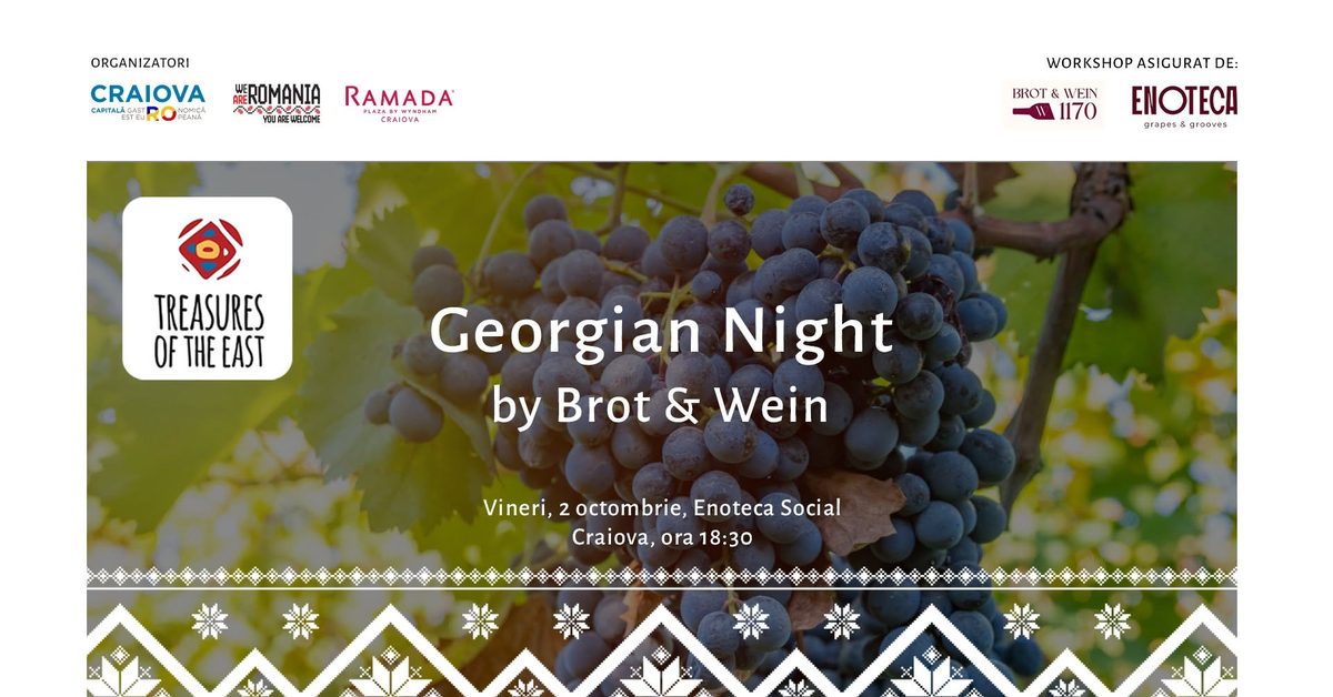 Afișul „Georgian Night by Brot & Wein”, 2 octombrie 2026, la Enoteca Social